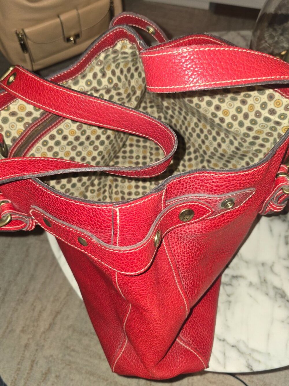 Vintage J&M Davidson Red Leather Handbag - Picture 10 of 16